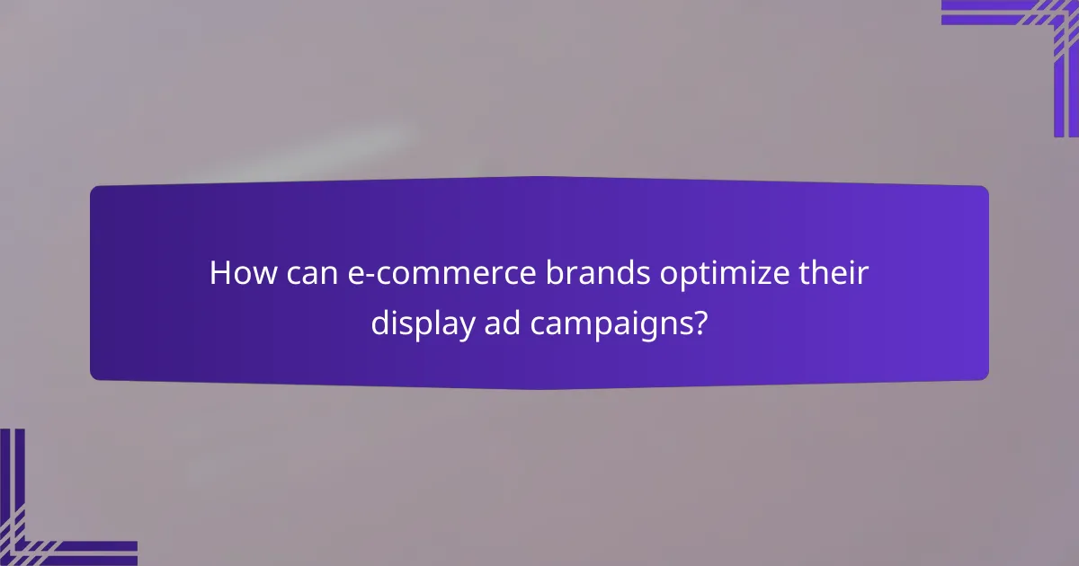How can e-commerce brands optimize their display ad campaigns?