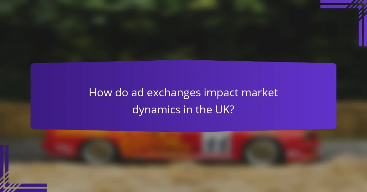 How do ad exchanges impact market dynamics in the UK?