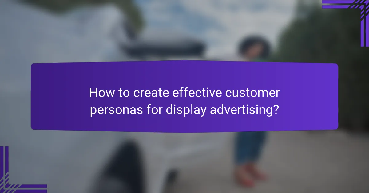 How to create effective customer personas for display advertising?