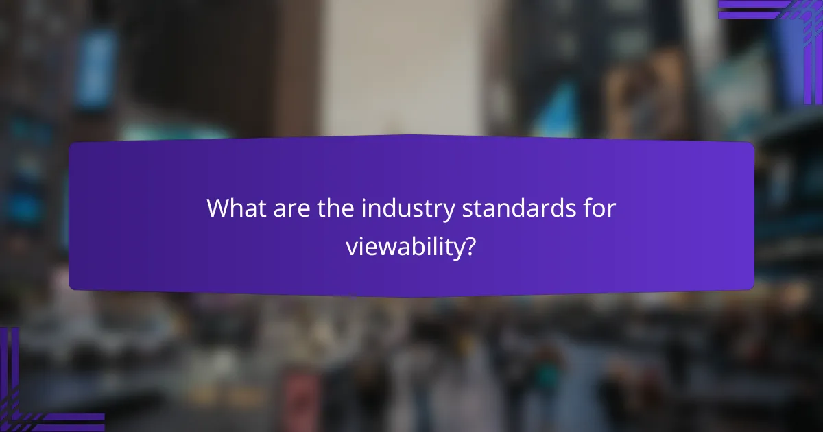 What are the industry standards for viewability?