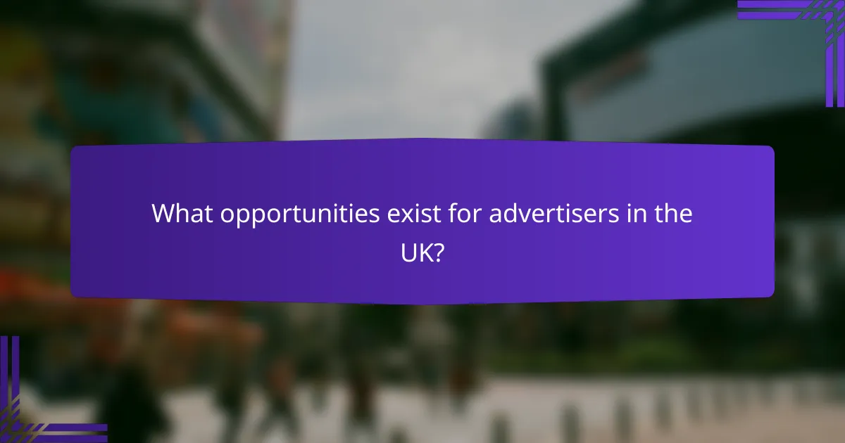 What opportunities exist for advertisers in the UK?
