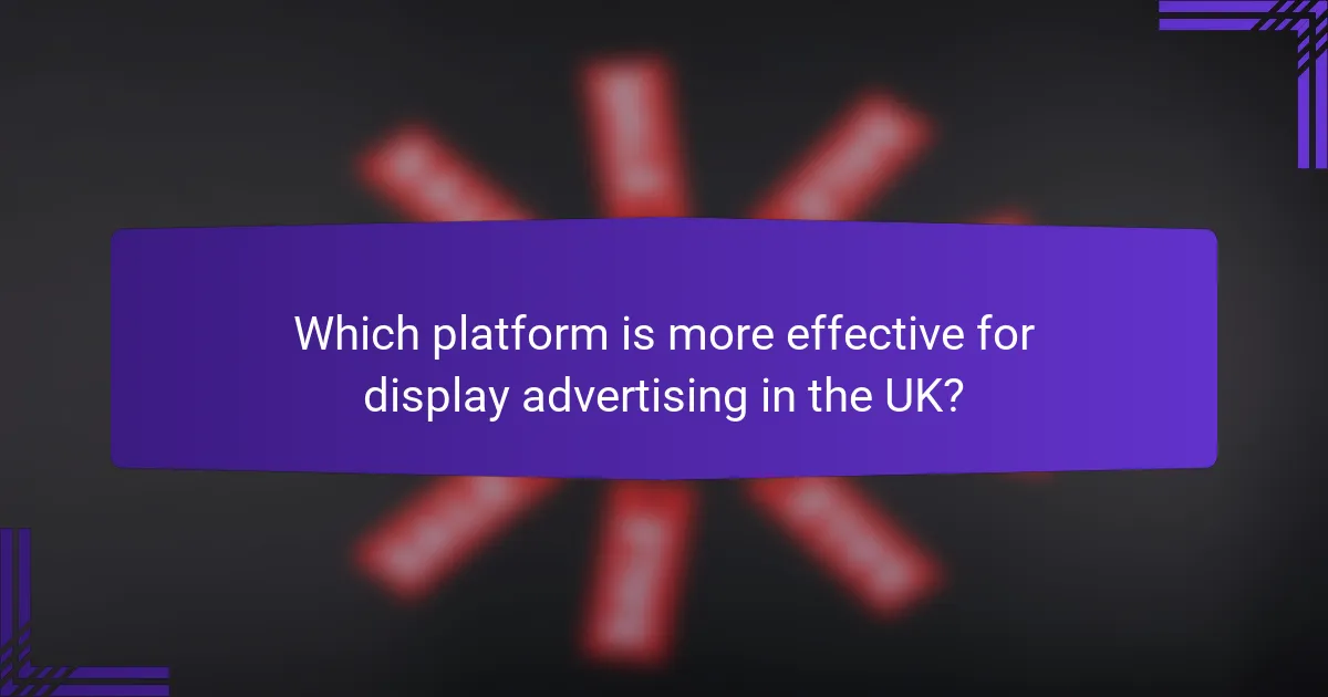 Which platform is more effective for display advertising in the UK?